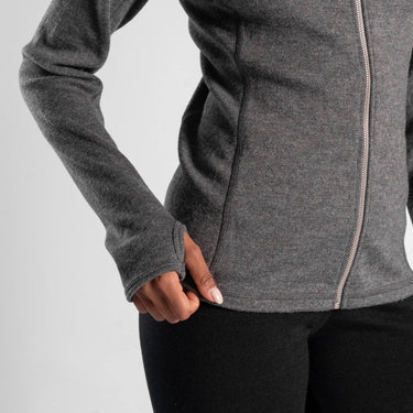 womens high performance hoodie jacket full zip color gray