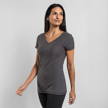 womens high performance vneck tshirt ultralight color gray