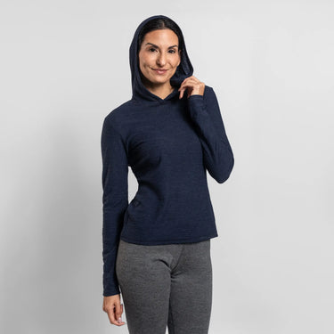 womens hypoallergenic sun hoodie ultralight color navy blue