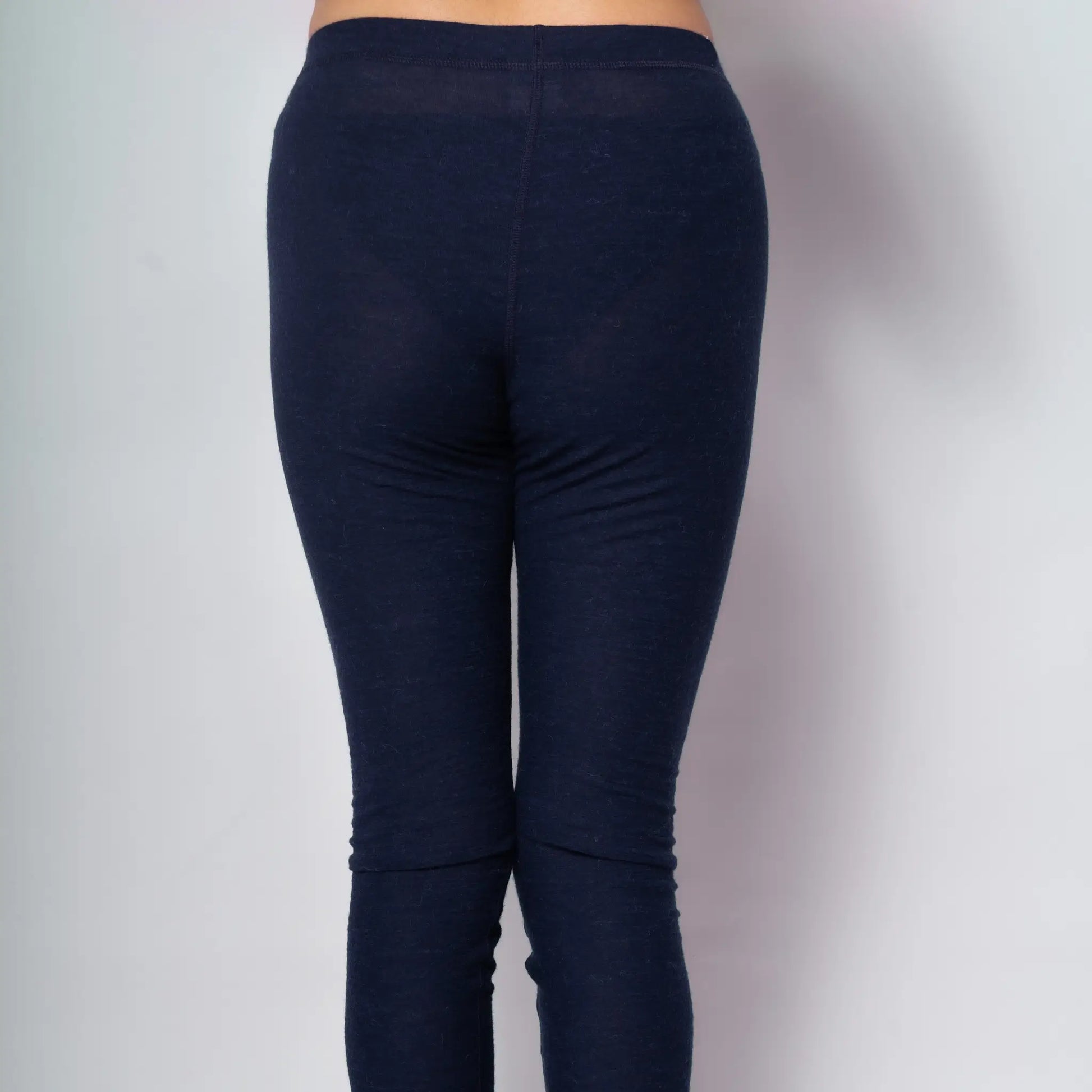 womens leggings ultralight 160 natural wool color navy blue
