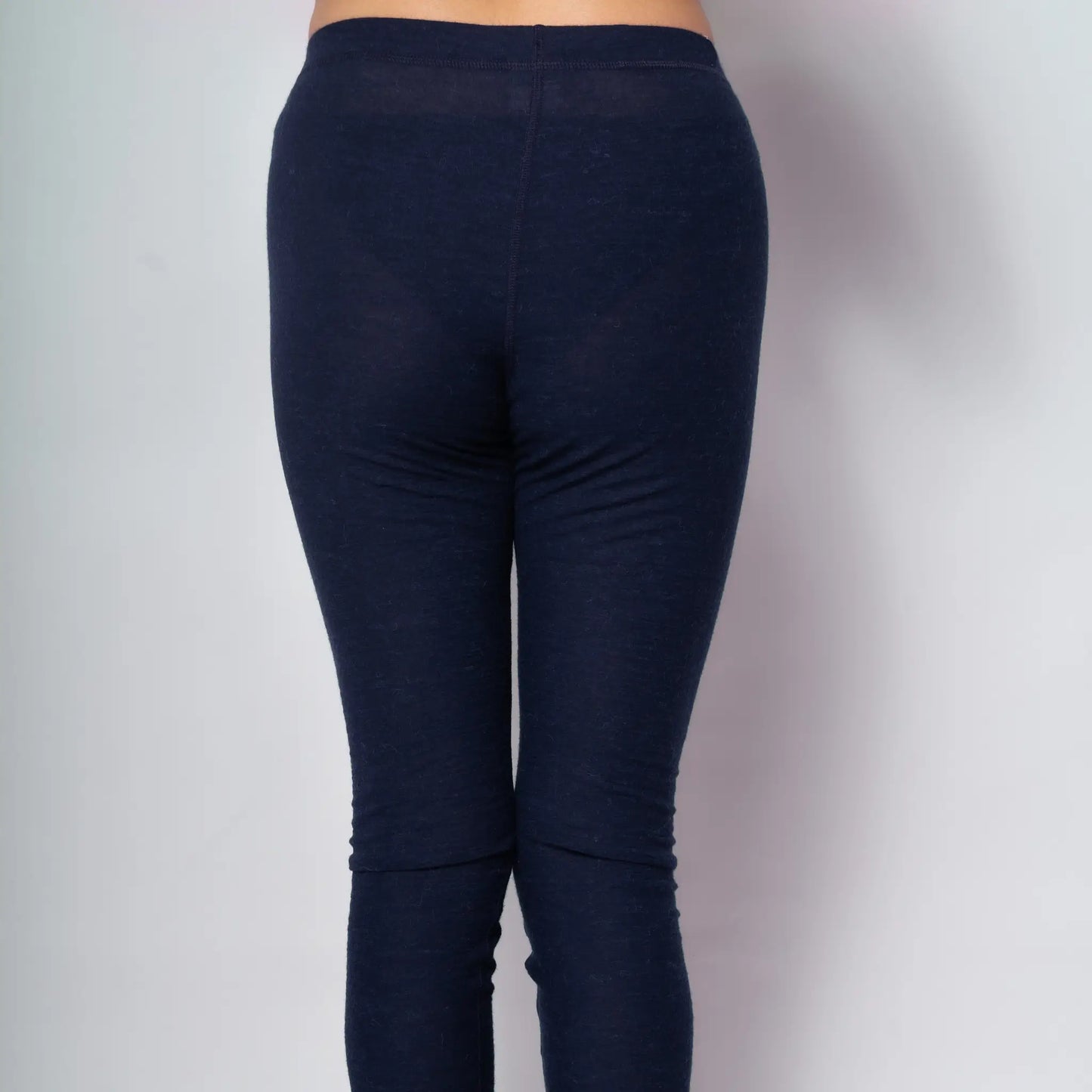 womens leggings ultralight160 natural wool color navy blue