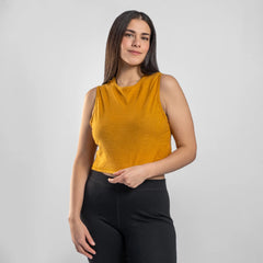 Women's Alpaca Wool Crop Tank Top: 160 Ultralight