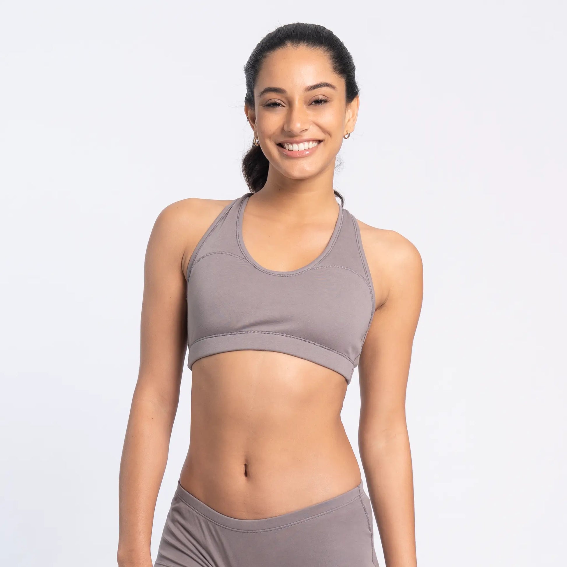 womens low impact dye sports bra color natural gray