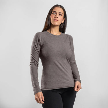 Women's Alpaca Wool Long Sleeve T-Shirt: 160 Ultralight color natural gray