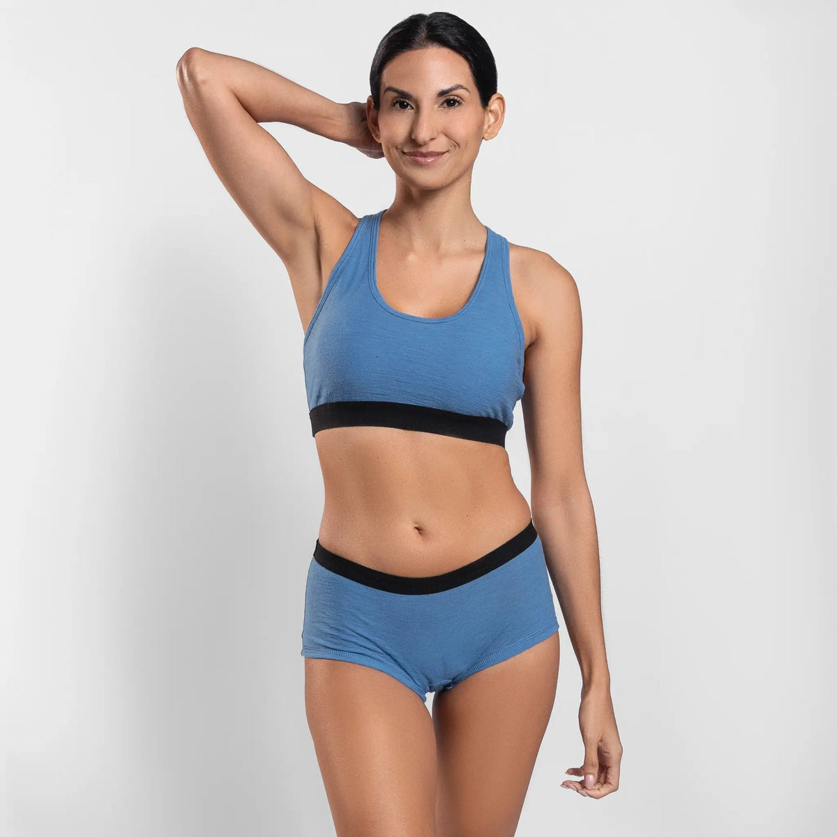 Women's Alpaca Wool Sports Bra: 160 Ultralight color Baby Blue