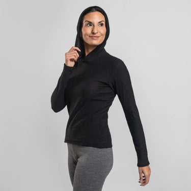 womens low impact sun hoodie ultralight color black