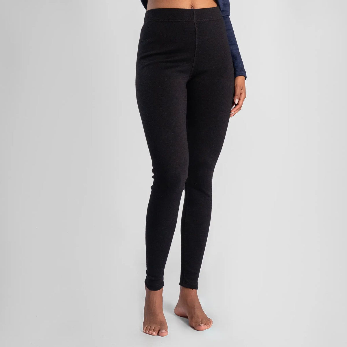 womens moisture wicking wool leggings midweight color black