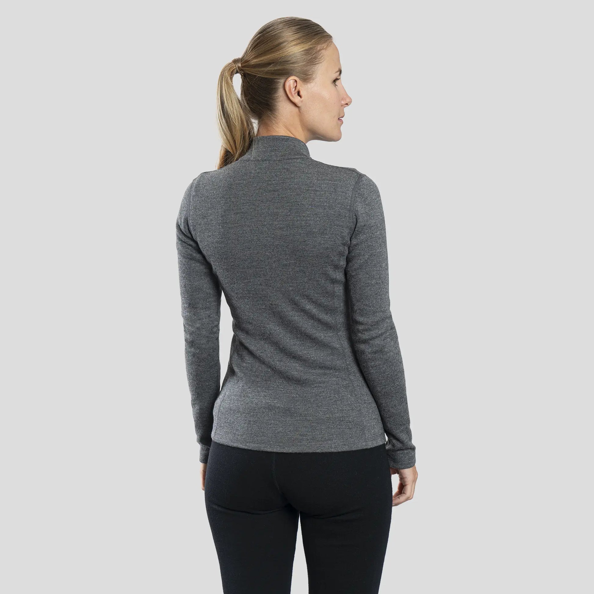 Women's Alpaca Wool Jacket: 420 Midweight Full-Zip color Gray