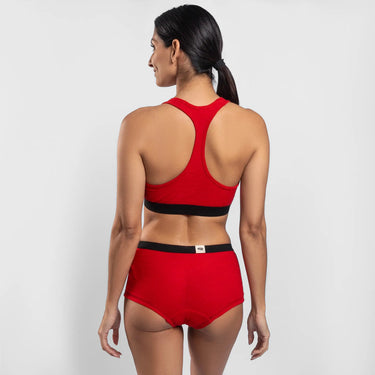 Women's Alpaca Wool Sports Bra: 160 Ultralight color Red