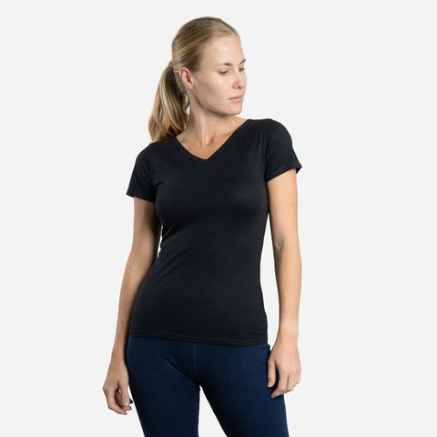 Women's Alpaca Wool Shirt: 160 Ultralight V-Neck