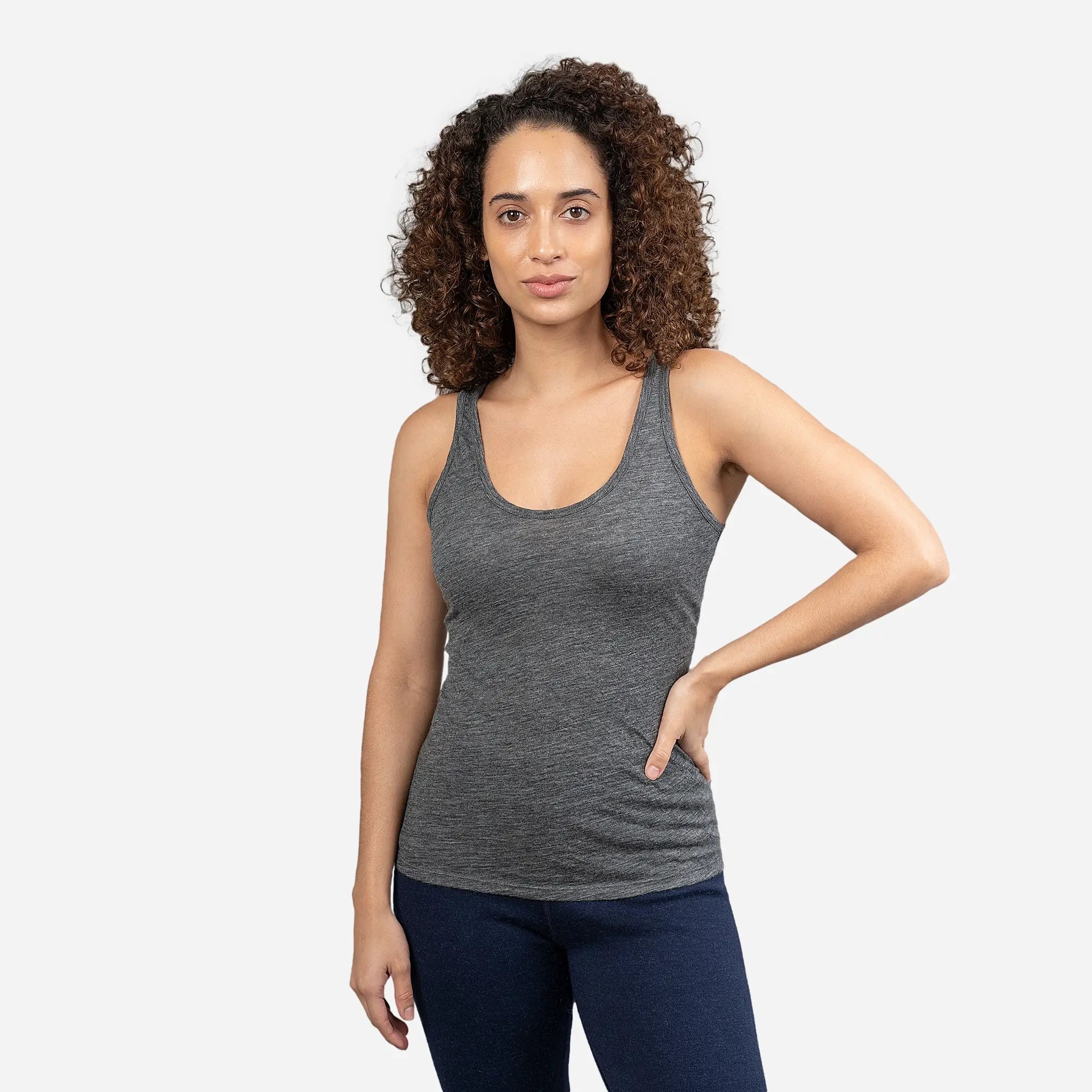 womens most sustainable tank top ultralight color gray