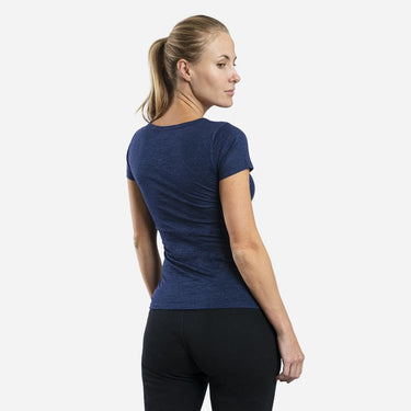 Women's Alpaca Wool T-Shirt: 160 Ultralight Crew Neck color Navy Blue