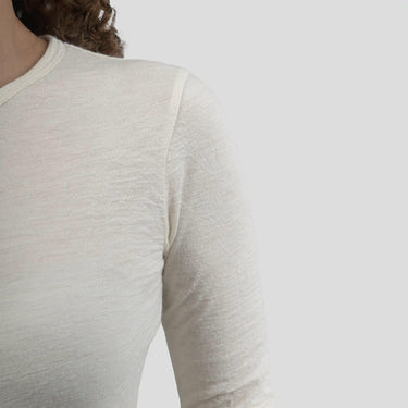 Women's Alpaca Wool Long Sleeve T-Shirt: 160 Ultralight color undyed