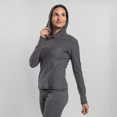 Women's Alpaca Wool Sun Hoodie: 160 Ultralight color Gray
