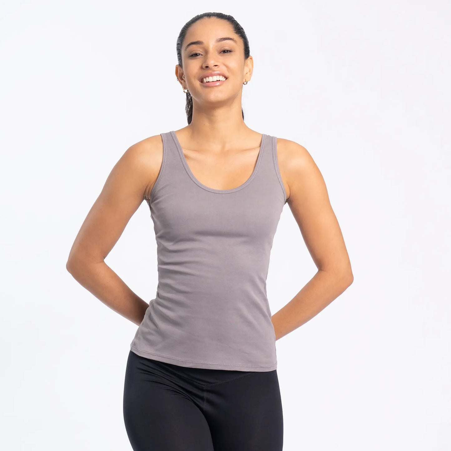 womens natural dye tank top color natural gray