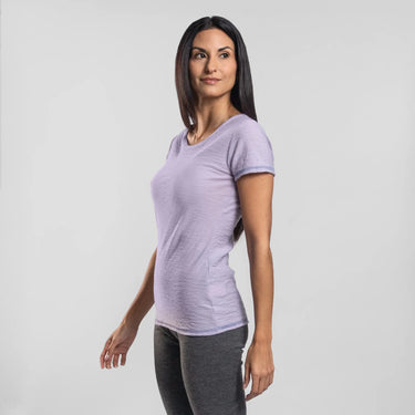 womens natural dye tshirt crew neck color lilac