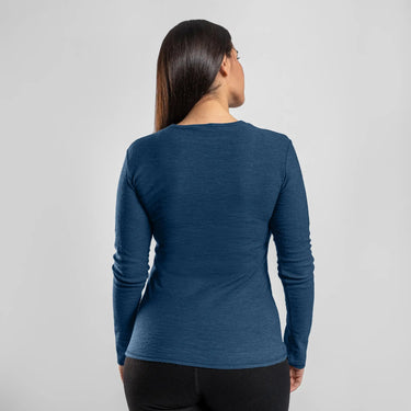 Women's Alpaca Wool Long Sleeve T-Shirt: 160 Ultralight color natural blue
