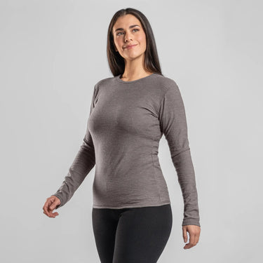 Women's Alpaca Wool Long Sleeve T-Shirt: 160 Ultralight color natural gray
