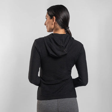 womens natural fiber sun hoodie ultralight color black