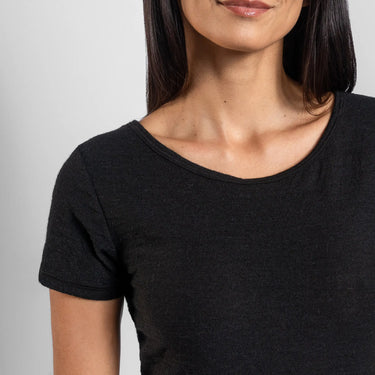 womens natural item tshirt crew neck color black