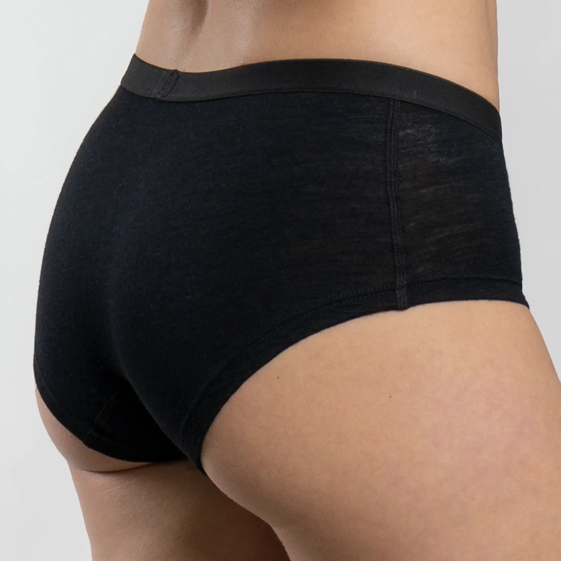 Women's Alpaca Wool Panties: 160 Ultralight color black