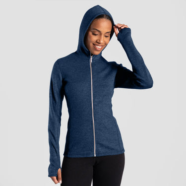 womens natural product hoodie jacket full zip color natural blue