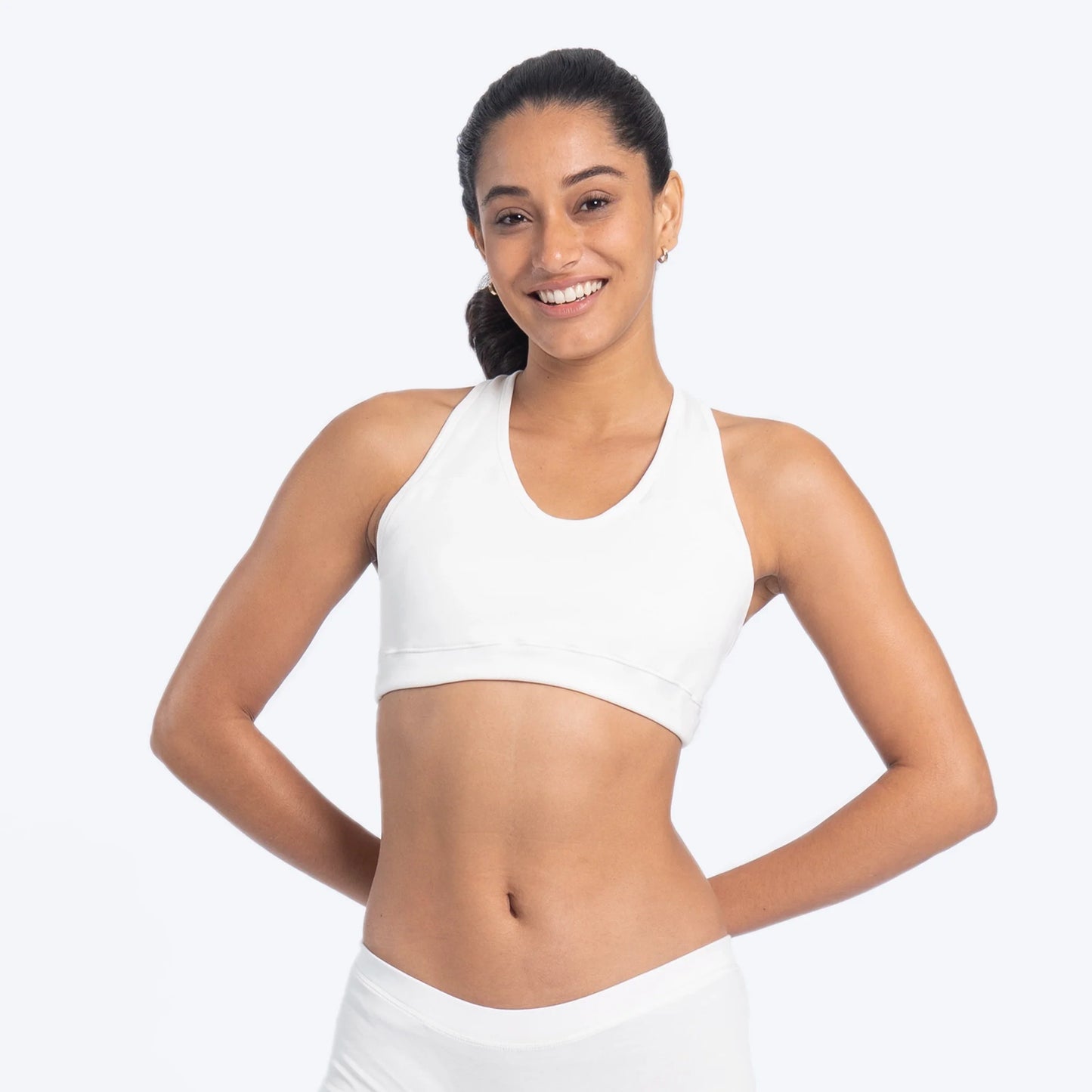 womens sports bra color white