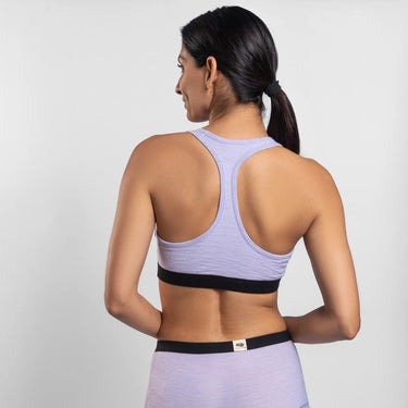 womens organic cotton sports bra ultralight color lilac