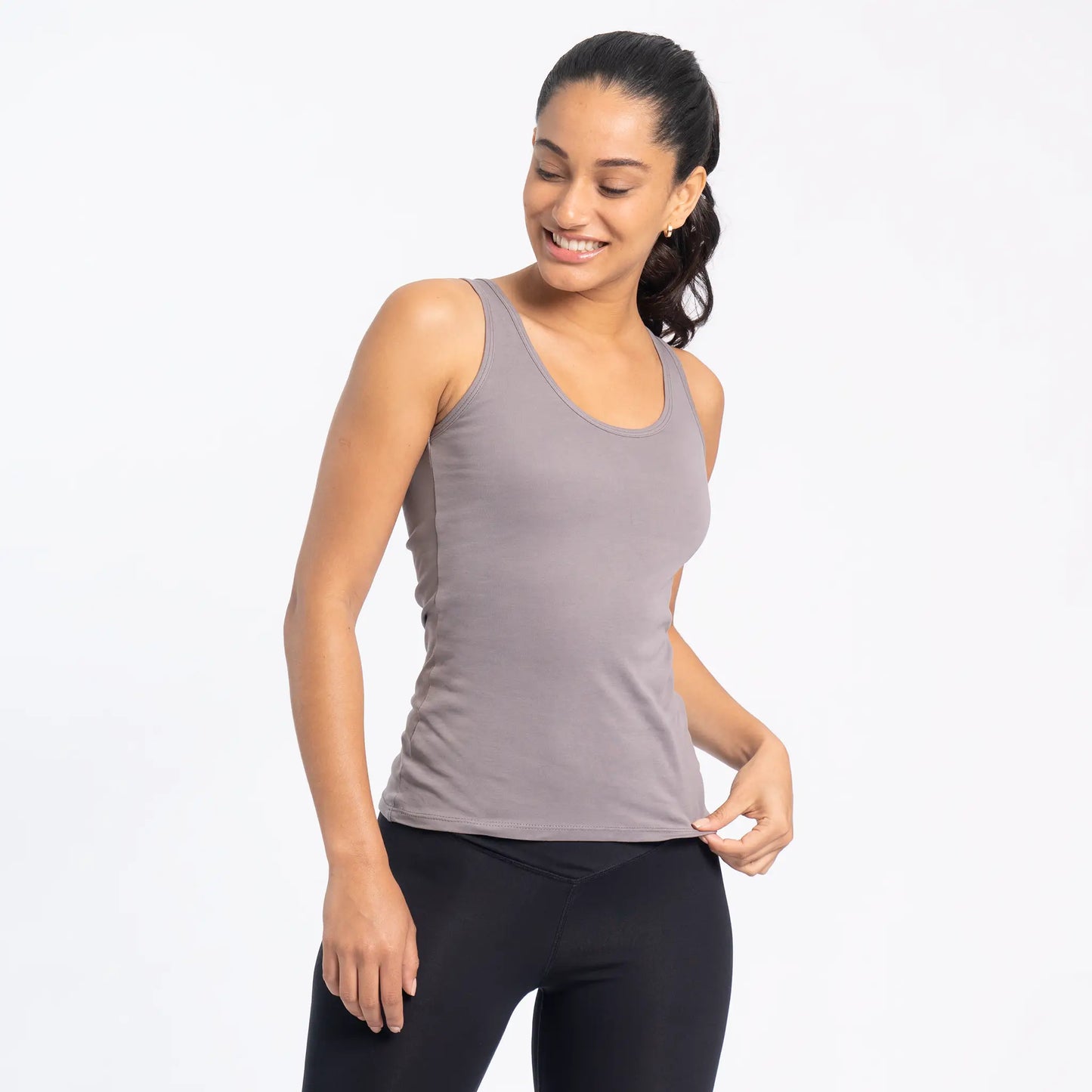 womens organic cotton tank top color natural gray