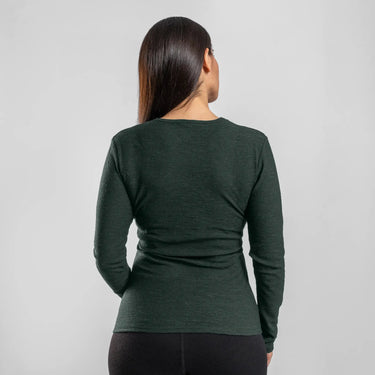 Women's Alpaca Wool Long Sleeve T-Shirt: 160 Ultralight color dark teal