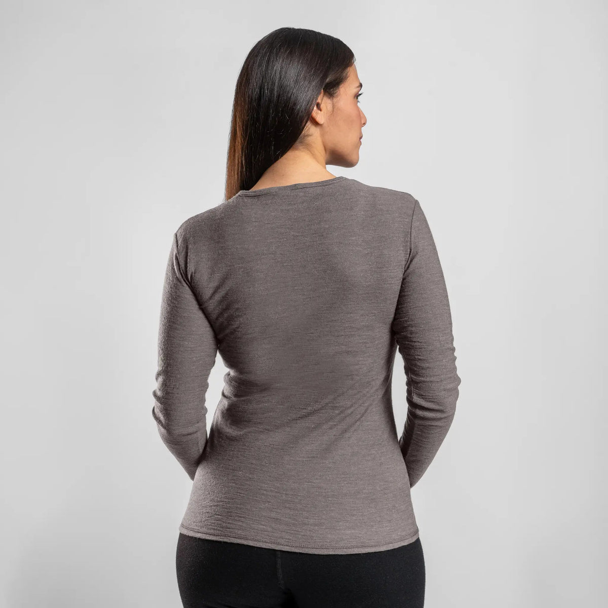 Women's Alpaca Wool Long Sleeve T-Shirt: 160 Ultralight color natural gray