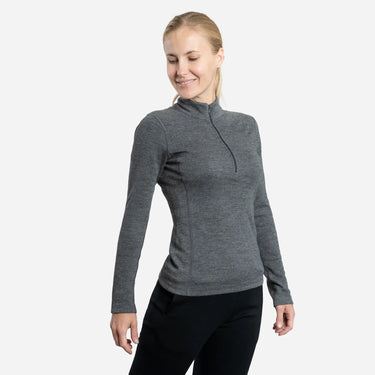 Women's Alpaca Wool Base Layer: 300 Lightweight Half-Zip color gray
