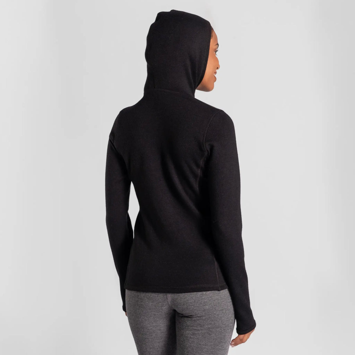 womens outdoor hoodie jacket full zip color black
