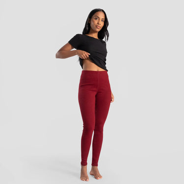 womens perfect travel leggings lightweight color maroon
