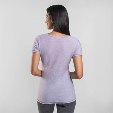 Women's Alpaca Wool T-Shirt: 160 Ultralight Crew Neck color Lilac
