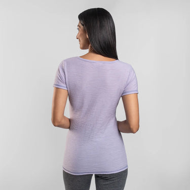 womens plastic free tshirt crew neck color lilac