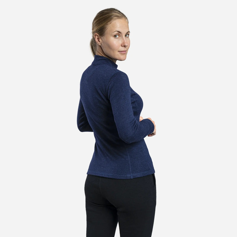 womens single origin baselayer half zip color navy blue