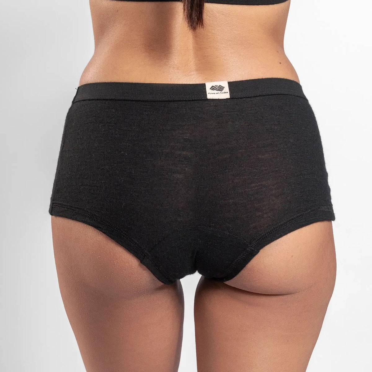 Women's Alpaca Wool Panties: 160 Ultralight color Black