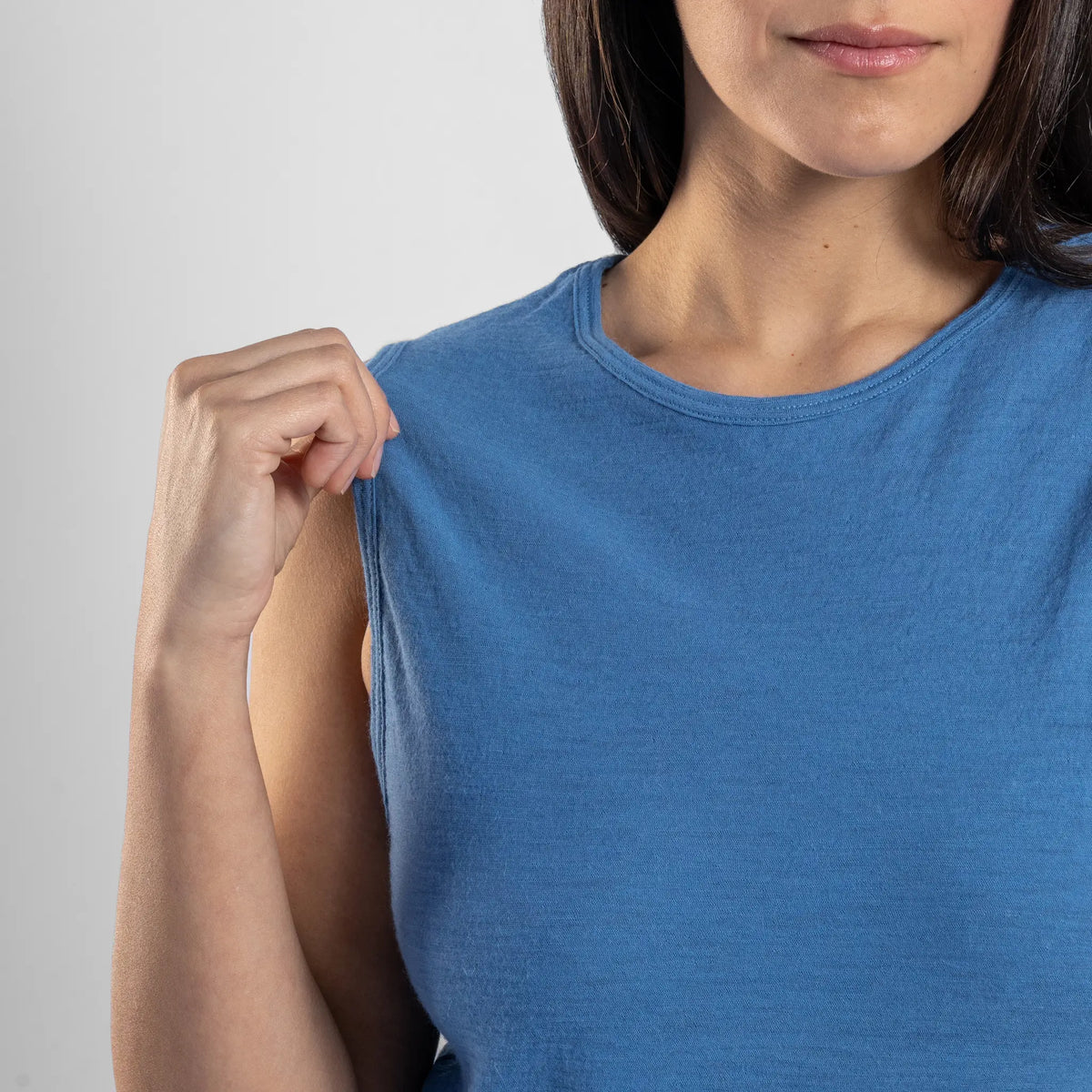 womens soft pima crop tank ultralight color baby blue