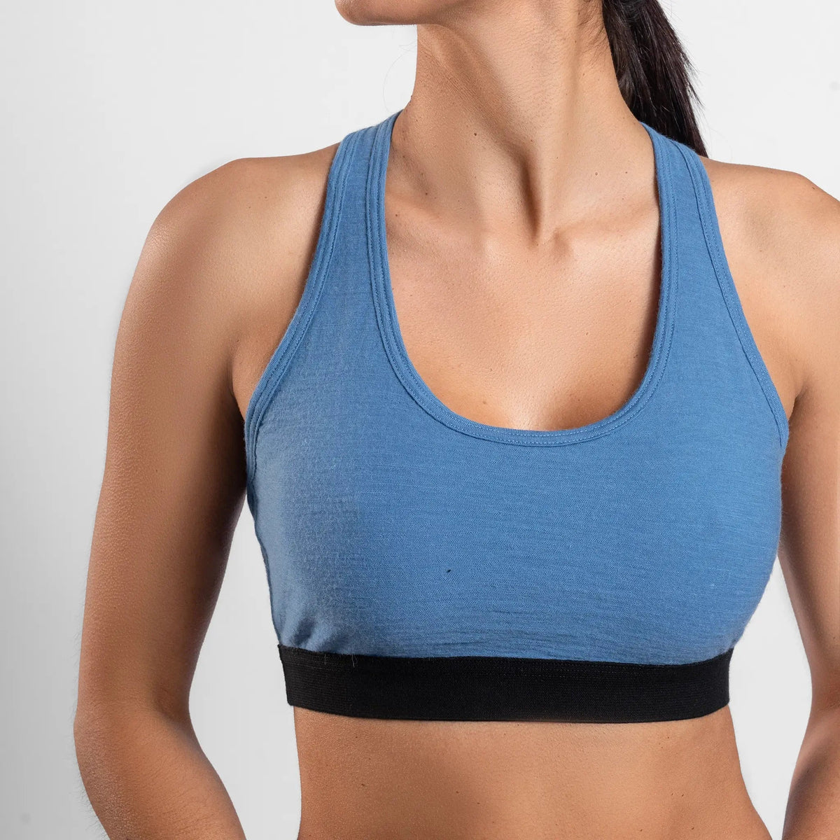 Women's Alpaca Wool Sports Bra: 160 Ultralight color Baby Blue