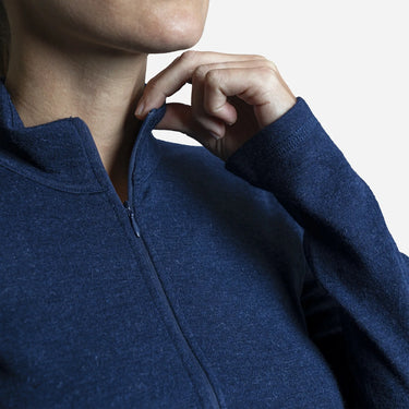 Women's Alpaca Wool Base Layer: 300 Lightweight Half-Zip color navy blue