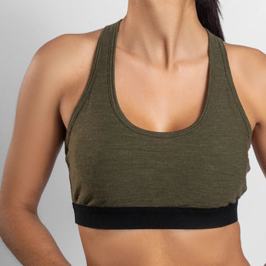Women's Alpaca Wool Sports Bra: 160 Ultralight color Green