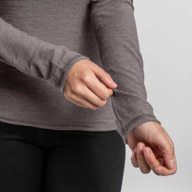 Women's Alpaca Wool Long Sleeve T-Shirt: 160 Ultralight color natural gray