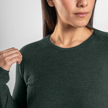 Women's Alpaca Wool Long Sleeve T-Shirt: 160 Ultralight color dark teal