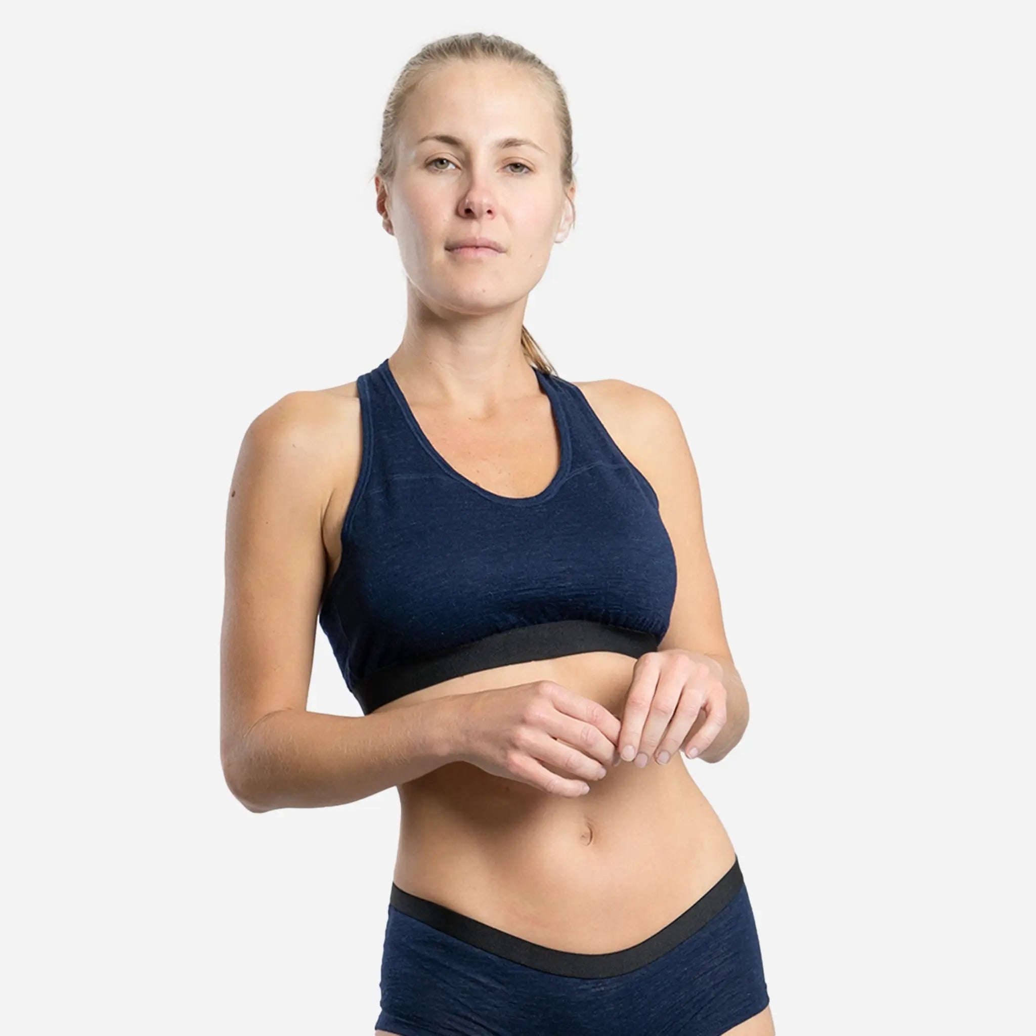 Perfect Travel Womens Alpaca Wool Sports Bra 160 Ultralight color navy blue