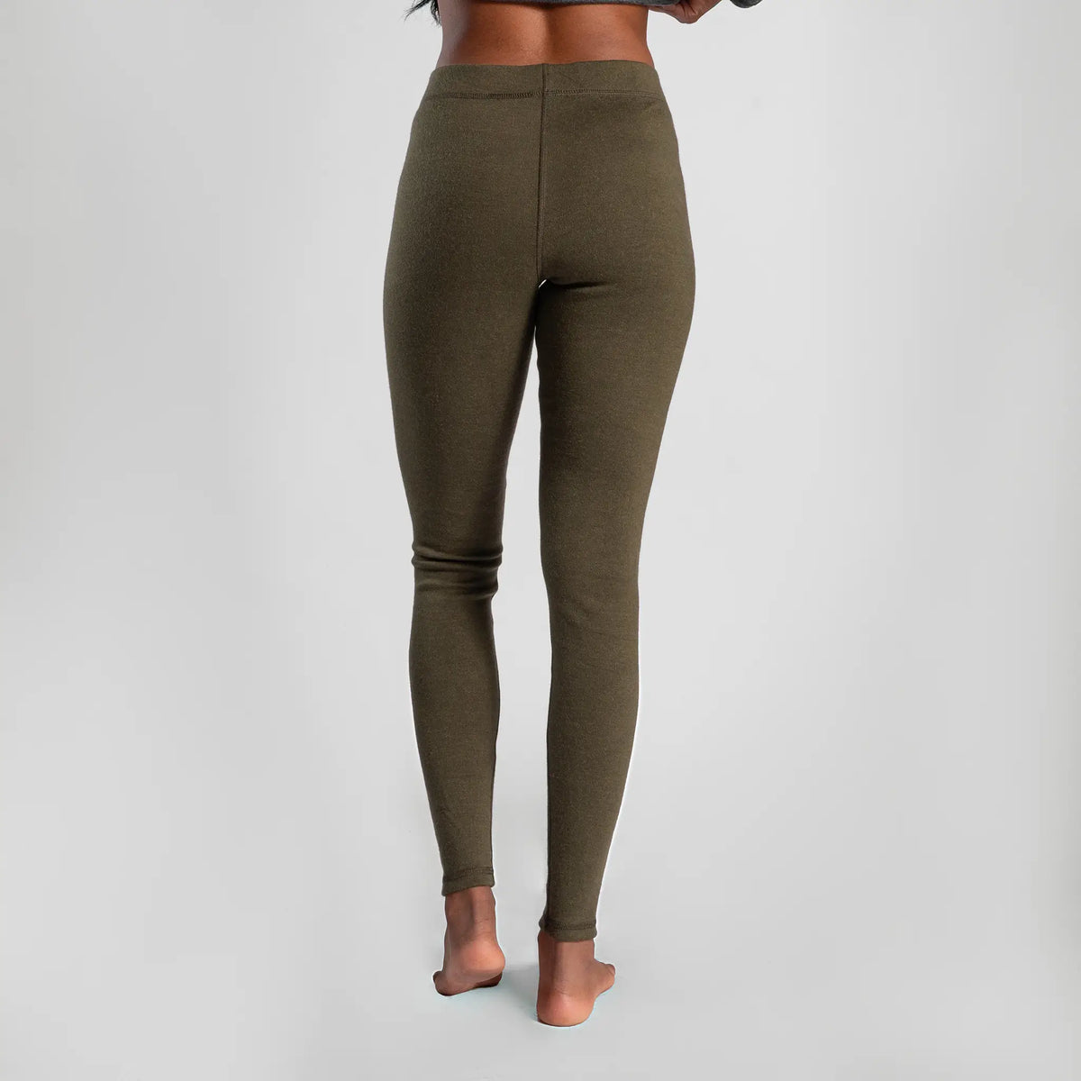 womens sustainable wool leggings midweight color green