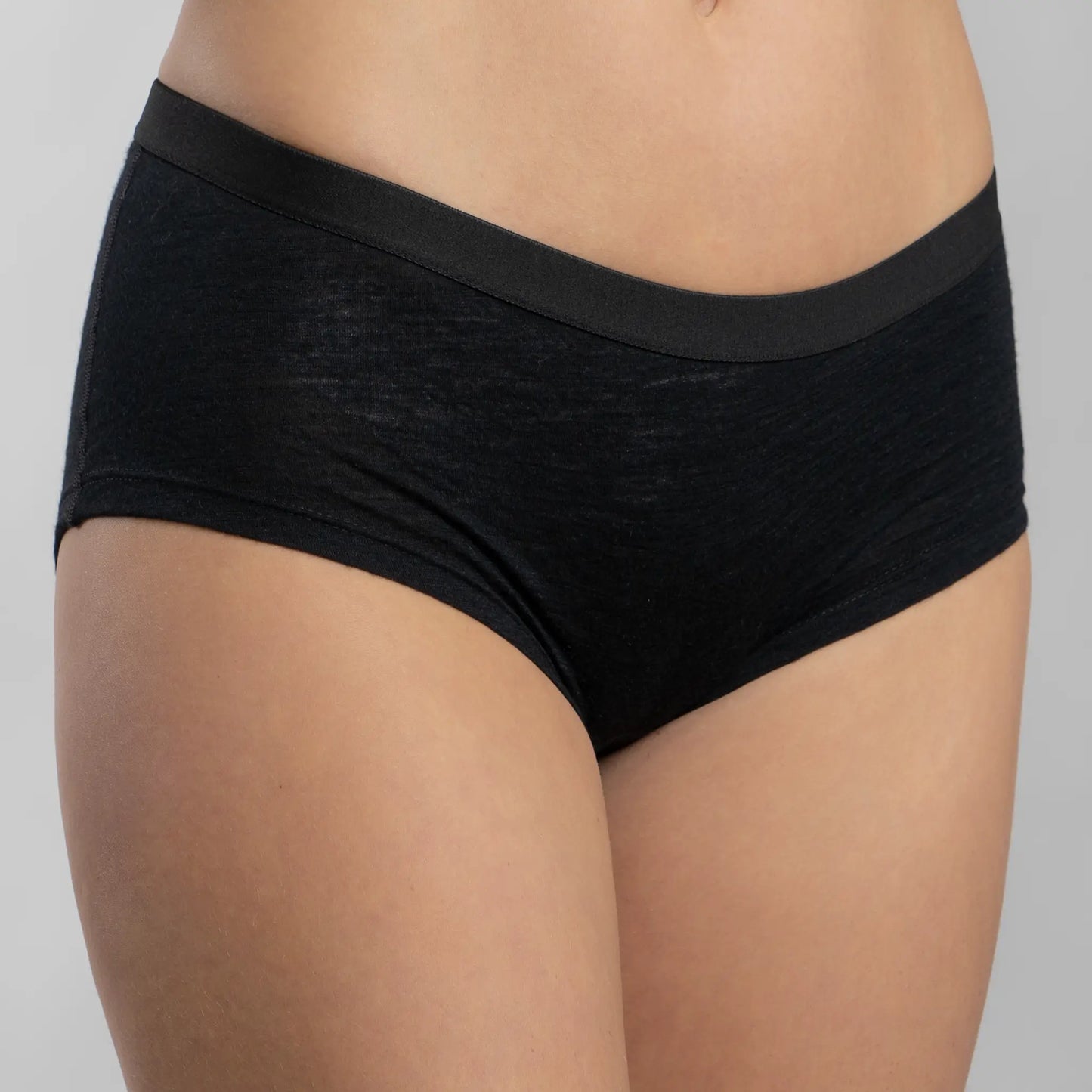 Women's Alpaca Wool Panties: 160 Ultralight color black