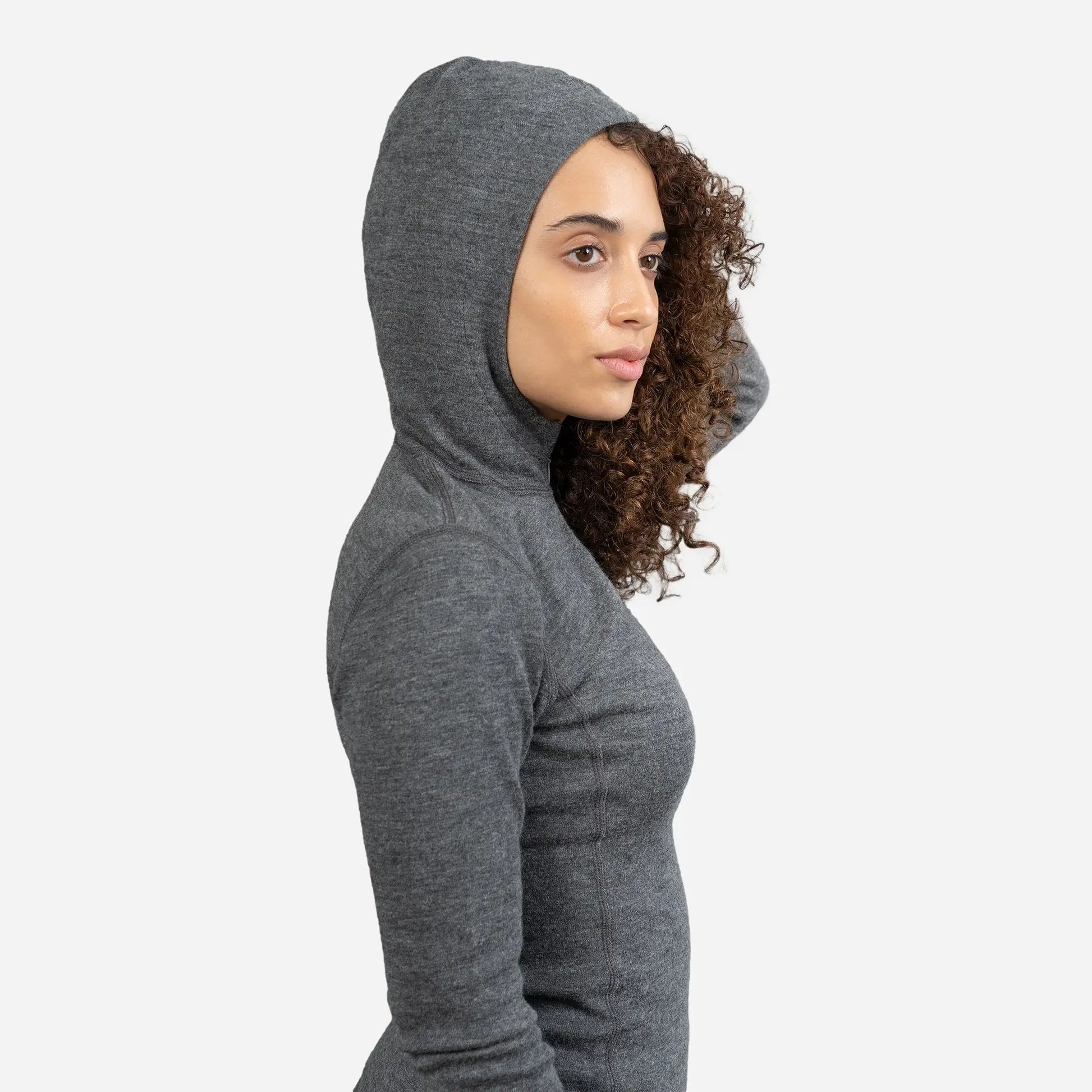 womens temperature regulate baselayer hoodie halfzip color gray