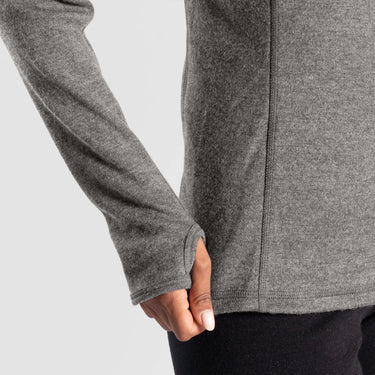 womens thermo regulate hoodie jacket full zip color natural gray