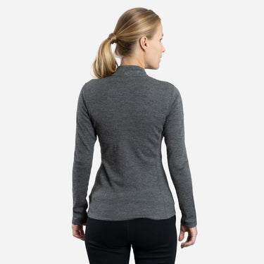 Women's Alpaca Wool Base Layer: 300 Lightweight Half-Zip color gray
